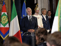 Giovanni Malago participates in the return ceremony of the Flag of the Italian athletes returning from the Paris 2024 Olympic and Paralympic...