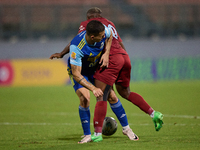 In Ta' Qali, Malta, on September 21, 2024, Alex Da Paixao Alves of Gzira United is challenged by Jean Borg of Sliema Wanderers during the Ma...