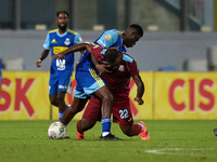 Douglas De Santana (R) of Gzira United competes for the ball with Simon Zibo (L) of Sliema Wanderers during the Malta 360 Sports Premier Lea...