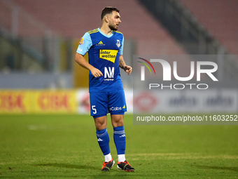 Neil Frendo of Sliema Wanderers is in action during the Malta 360 Sports Premier League soccer match between Gzira United and Sliema Wandere...