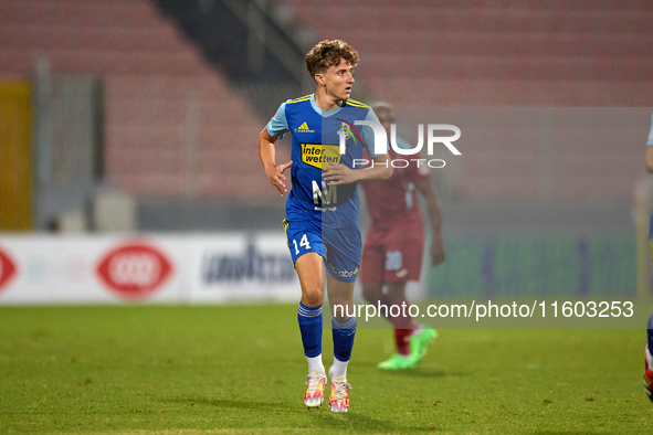 Nicholas Strickland of Sliema Wanderers is in action during the Malta 360 Sports Premier League soccer match between Gzira United and Sliema...