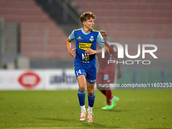 Nicholas Strickland of Sliema Wanderers is in action during the Malta 360 Sports Premier League soccer match between Gzira United and Sliema...