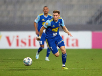 Adam Magri Overend of Sliema Wanderers is in action during the Malta 360 Sports Premier League soccer match between Gzira United and Sliema...