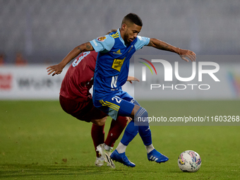 Wescley Matos Da Silva of Sliema Wanderers is in action during the Malta 360 Sports Premier League soccer match between Gzira United and Sli...