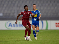 Luis Carlo Riascos of Gzira United is in action during the Malta 360 Sports Premier League soccer match between Gzira United and Sliema Wand...