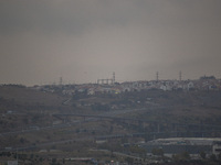 A general view of electric towers on a cloudy day due to smoke from wildfires in Lisbon, Portugal, on September 22, 2024. The fires that beg...