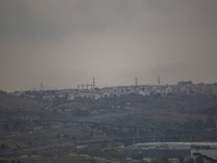 A general view of electric towers on a cloudy day due to smoke from wildfires in Lisbon, Portugal, on September 22, 2024. The fires that beg...