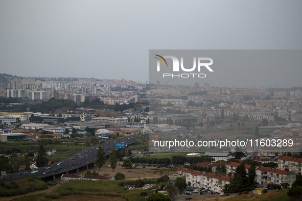 A general view of cloudy weather due to smoke from wildfires in Lisbon, Portugal, on September 22, 2024. The fires that begin on September 1...