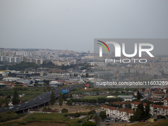 A general view of cloudy weather due to smoke from wildfires in Lisbon, Portugal, on September 22, 2024. The fires that begin on September 1...