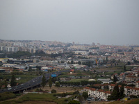 A general view of cloudy weather due to smoke from wildfires in Lisbon, Portugal, on September 22, 2024. The fires that begin on September 1...