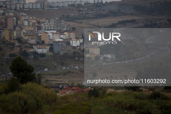 A general view of cloudy weather due to smoke from wildfires in Lisbon, Portugal, on September 22, 2024. The fires that begin on September 1...