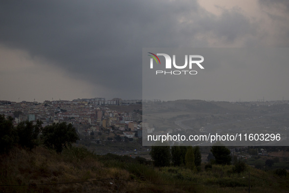 A general view of cloudy weather due to smoke from wildfires in Lisbon, Portugal, on September 22, 2024. The fires that begin on September 1...