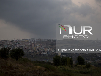 A general view of cloudy weather due to smoke from wildfires in Lisbon, Portugal, on September 22, 2024. The fires that begin on September 1...