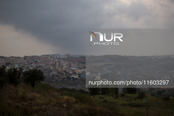 A general view of cloudy weather due to smoke from wildfires in Lisbon, Portugal, on September 22, 2024. The fires that begin on September 1...