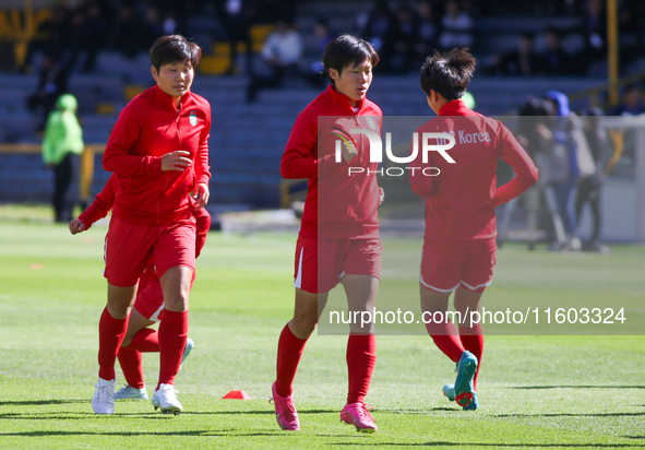 Players of Korea DPR during the FIFA U-20 Women's World Cup final match between Korea DPR and Japan at Estadio El Campin in Bogota, Colombia...