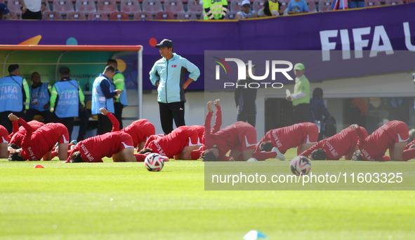 Players of Korea DPR during the FIFA U-20 Women's World Cup final match between Korea DPR and Japan at Estadio El Campin in Bogota, Colombia...