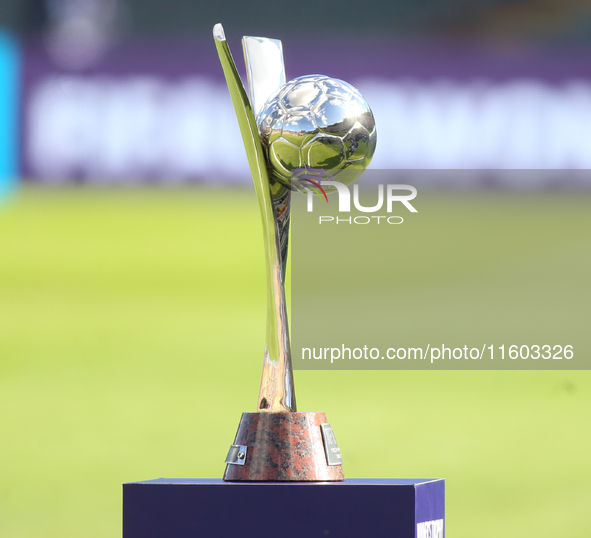 Detail of the Winner's trophy prior to the FIFA U-20 Women's World Cup Colombia 2024 Final match between Korea DPR and Japan at Estadio El C...