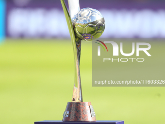 Detail of the Winner's trophy prior to the FIFA U-20 Women's World Cup Colombia 2024 Final match between Korea DPR and Japan at Estadio El C...