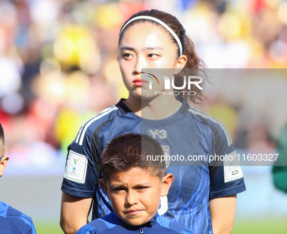 Aemu Oyama of Japan participates in the FIFA U-20 Women's World Cup Colombia 2024 Final match between Korea DPR and Japan at Estadio El Camp...