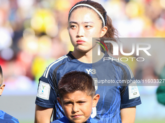 Aemu Oyama of Japan participates in the FIFA U-20 Women's World Cup Colombia 2024 Final match between Korea DPR and Japan at Estadio El Camp...