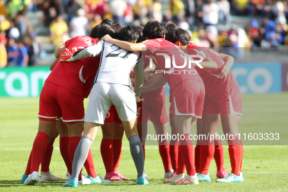 Players of Korea DPR during the FIFA U-20 Women's World Cup final match between Korea DPR and Japan at Estadio El Campin in Bogota, Colombia...