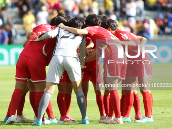 Players of Korea DPR during the FIFA U-20 Women's World Cup final match between Korea DPR and Japan at Estadio El Campin in Bogota, Colombia...