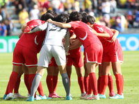 Players of Korea DPR during the FIFA U-20 Women's World Cup final match between Korea DPR and Japan at Estadio El Campin in Bogota, Colombia...