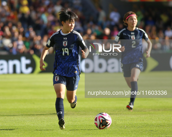 Miyu Matsunaga of Japan controls the ball during the FIFA U-20 Women's World Cup Colombia 2024 final match between Korea DPR and Japan at Es...