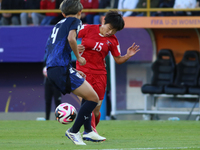 Shinomi Koyama of Japan and Il-Son Choe of Korea DPR fight for the ball during the FIFA U-20 Women's World Cup Colombia 2024 final match bet...