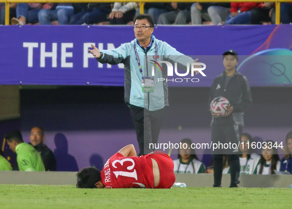 Song-Ho Ri, coach of Korea DPR, during the FIFA U-20 Women's World Cup final match between Korea DPR and Japan at El Campin Stadium in Bogot...