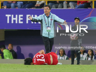 Song-Ho Ri, coach of Korea DPR, during the FIFA U-20 Women's World Cup final match between Korea DPR and Japan at El Campin Stadium in Bogot...