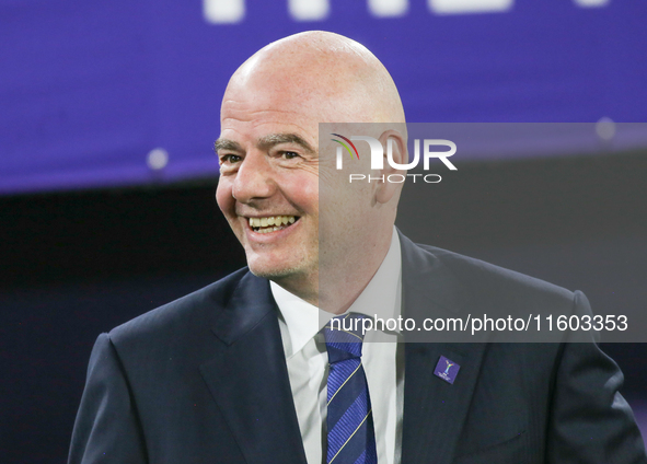 Gianni Infantino attends the 2024 FIFA U-20 Women's World Cup final match between the United States and the Netherlands at the Nemesio Camac...