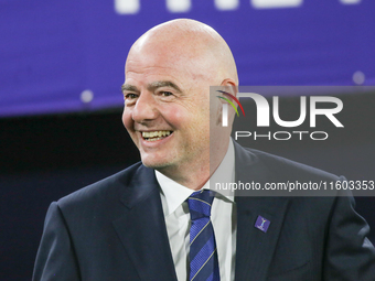 Gianni Infantino attends the 2024 FIFA U-20 Women's World Cup final match between the United States and the Netherlands at the Nemesio Camac...