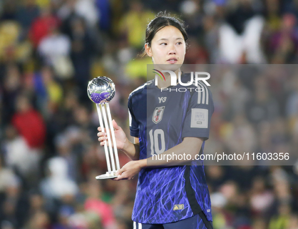 Manaka Matsukubo of Japan poses with the Adidas Silver Ball Award after the FIFA U-20 Women's World Cup Colombia 2024 Final match between Ko...