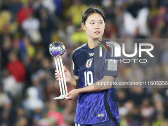 Manaka Matsukubo of Japan poses with the Adidas Silver Ball Award after the FIFA U-20 Women's World Cup Colombia 2024 Final match between Ko...