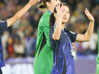 Japan's Raika Okamura waves to fans at the 2024 FIFA U-20 Women's World Cup final match between the United States and the Netherlands at the...