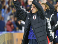 Manaka Hayashi of Japan cheers to the fans after the FIFA U-20 Women's World Cup Colombia 2024 Final match between Korea DPR and Japan at Es...