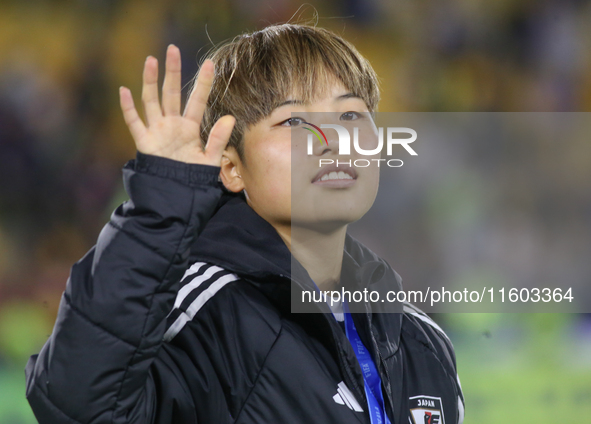 Hiromi Yoneda of Japan cheers to the fans after the FIFA U-20 Women's World Cup Colombia 2024 Final match between Korea DPR and Japan at Est...