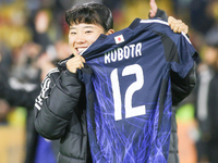 Uno Shiragaki of Japan poses with the jersey of teammate Mao Kubota after the FIFA U-20 Women's World Cup Colombia 2024 Final match between...