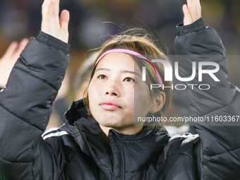 Nana Kashimura of Japan cheers to the fans after the FIFA U-20 Women's World Cup Colombia 2024 Final match between Korea DPR and Japan at Es...