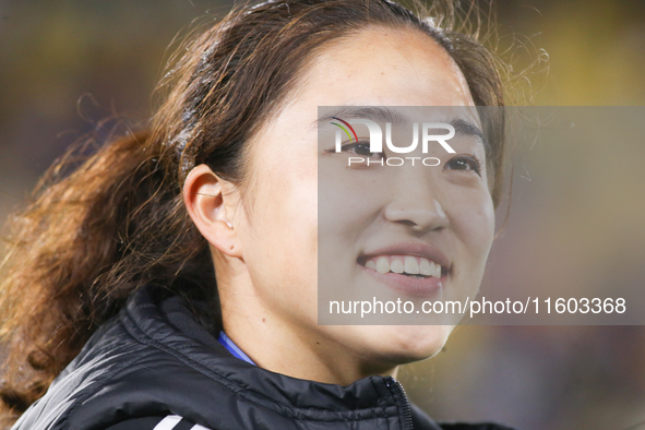 Aemu Oyama of Japan greets fans during the 2024 FIFA U-20 Women's World Cup final match between the United States and the Netherlands at the...