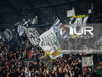 Fans of Universitatea Cluj during the match between Universitatea Cluj and Universitatea Craiova in Cluj, Romania, on September 22, 2024 (