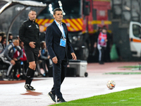 Constantin Galca participates in the match between Universitatea Cluj and Universitatea Craiova at Cluj Arena Stadium in Cluj, Romania, on S...