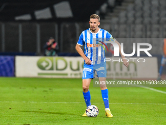 Nicusor Silviu Bancu plays during the match between Universitatea Cluj and Universitatea Craiova at Cluj Arena Stadium in Cluj, Romania, on...