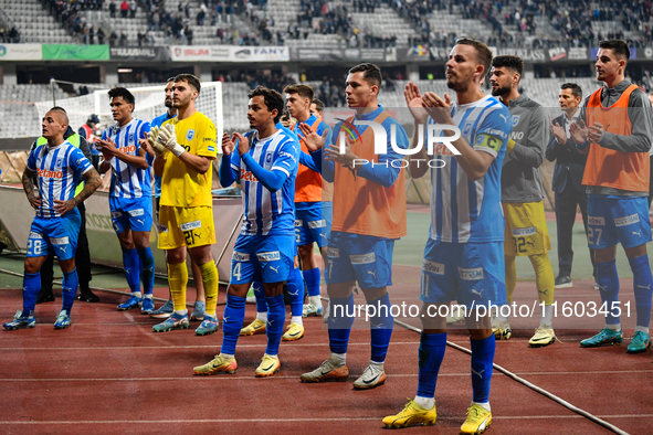 Players of Universitatea Craiova after the match between Universitatea Cluj and Universitatea Craiova in Cluj, Romania, on September 22, 202...