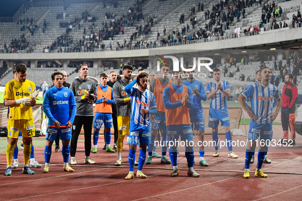 Players of Universitatea Craiova after the match between Universitatea Cluj and Universitatea Craiova in Cluj, Romania, on September 22, 202...