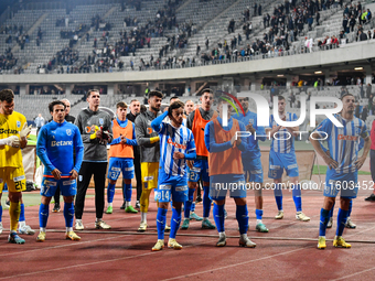 Players of Universitatea Craiova after the match between Universitatea Cluj and Universitatea Craiova in Cluj, Romania, on September 22, 202...