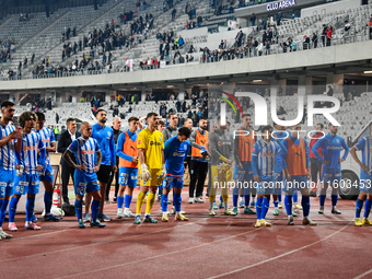 Players of Universitatea Craiova after the match between Universitatea Cluj and Universitatea Craiova in Cluj, Romania, on September 22, 202...