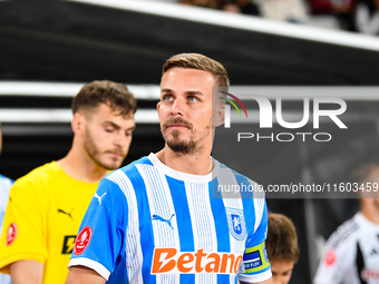 Nicusor Silviu Bancu participates in the match between Universitatea Cluj and Universitatea Craiova at Cluj Arena Stadium in Cluj, Romania,...