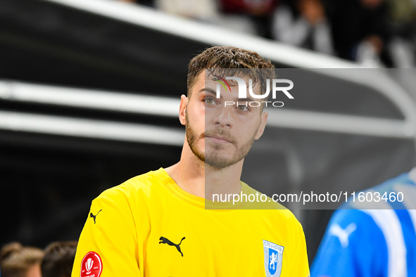 Iulian Laurentiu Popescu participates in the match between Universitatea Cluj and Universitatea Craiova at Cluj Arena Stadium in Cluj, Roman...